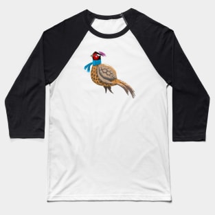 Cute Pheasant Drawing Baseball T-Shirt